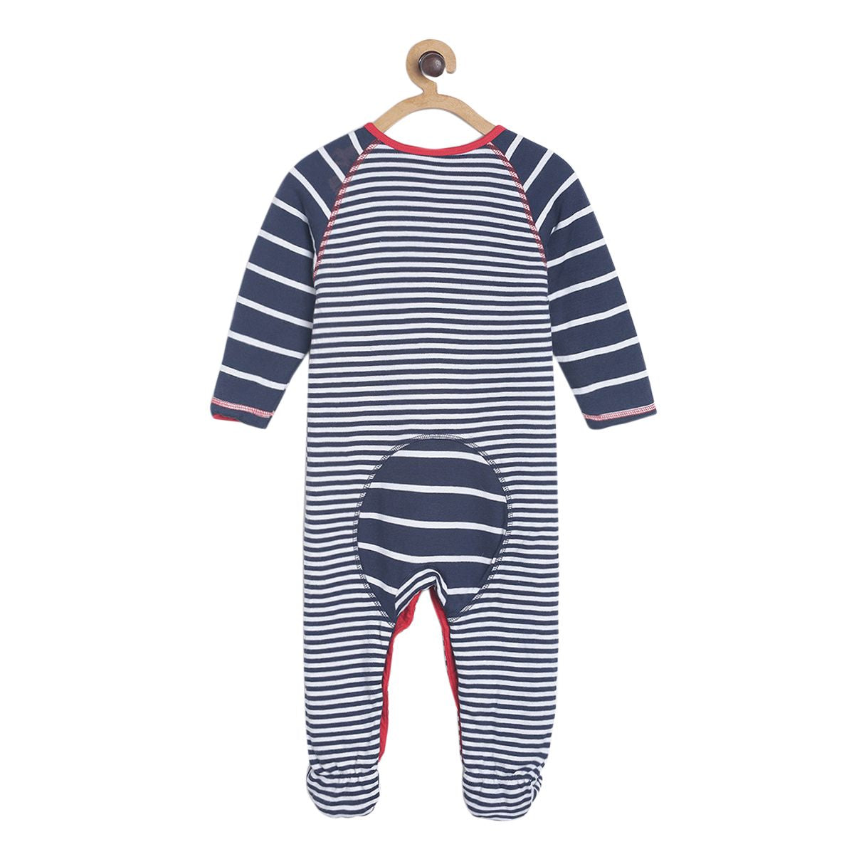 Pack of 1 wadded sleepsuit - navy & grey for New Born