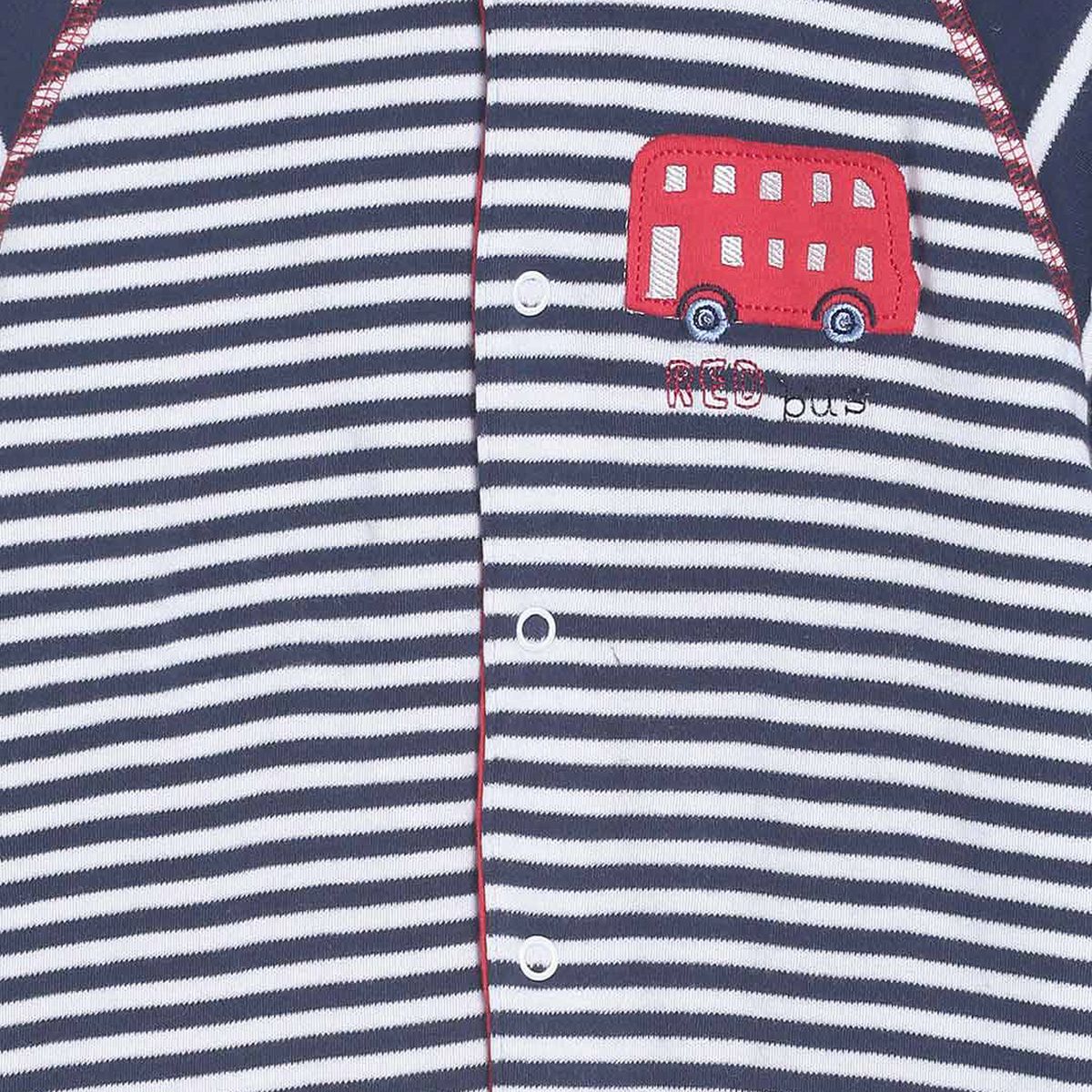 Pack of 1 wadded sleepsuit - navy & grey for New Born