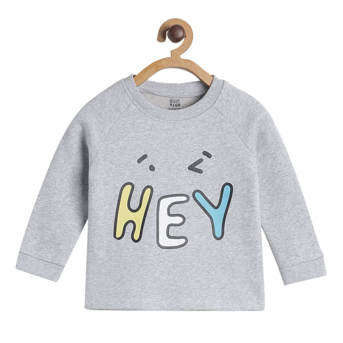 Pack of 1 knit sweatshirt - grey marl for 0-3 Months