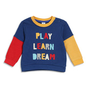 Baby Boys Navy Blue Cotton Typography Printed Sweatshirt Regular Fit Casual Sweatshirt