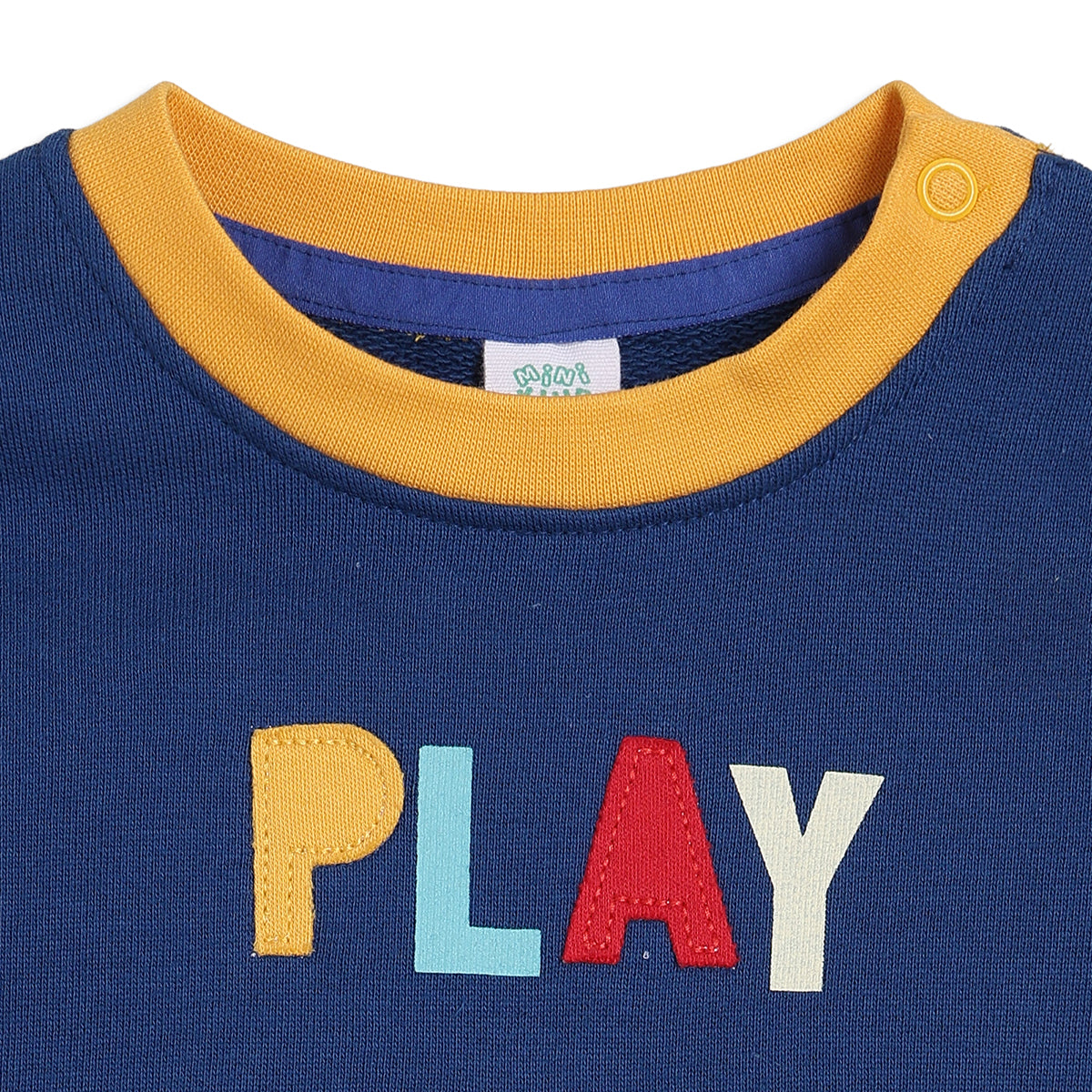 Baby Boys Navy Blue Cotton Typography Printed Sweatshirt Regular Fit Casual Sweatshirt