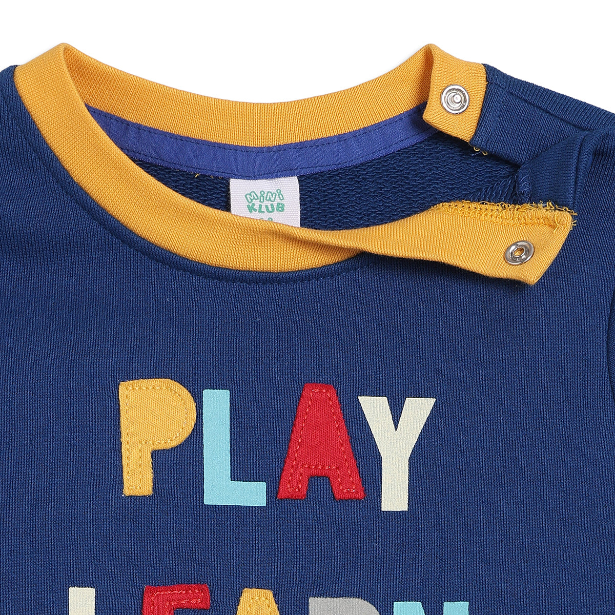 Baby Boys Navy Blue Cotton Typography Printed Sweatshirt Regular Fit Casual Sweatshirt