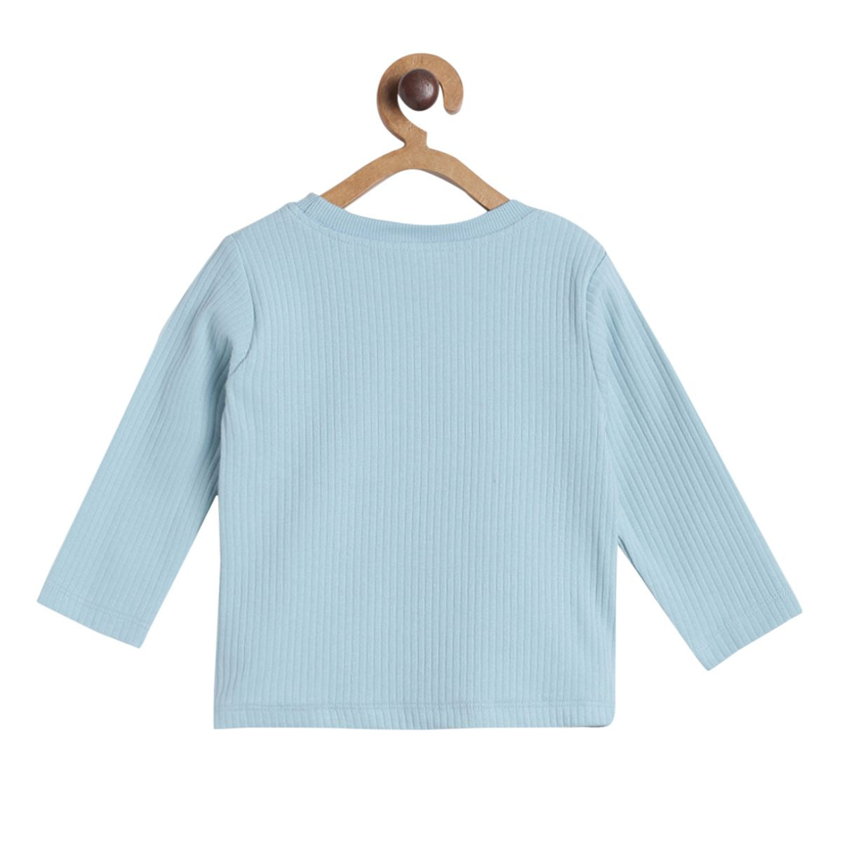 Pack of 2 t-shirt and knit bottom - sky blue & white for 0-3 Months