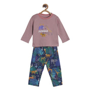 Pack of 2 t-shirt and knit bottom - light magenta & blue for 0-3 Months