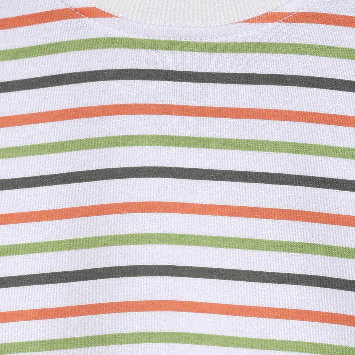 Pack of 2 t-shirt and knit bottom - white & dark green for 0-3 Months