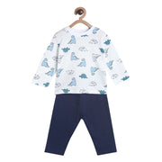 Pack of 2 t-shirt and bottom - offwhite for 0-3 Months