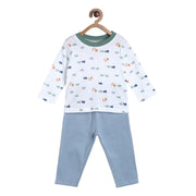 Pack of 2 t-shirt and bottom - blue for 0-3 Months