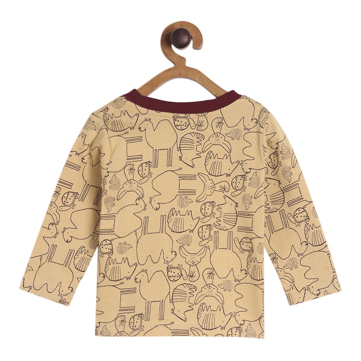 Pack of 2 t-shirt and knit bottom - light brown & choclate brown for 0-3 Months