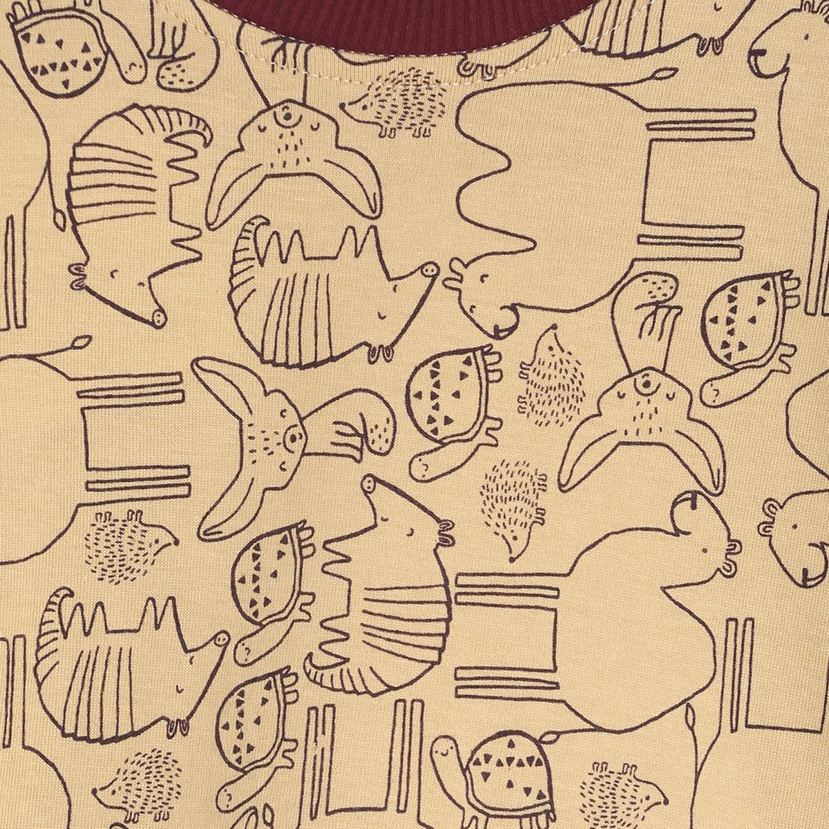 Pack of 2 t-shirt and knit bottom - light brown & choclate brown for 0-3 Months