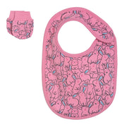 Girls Rabbit Print Bib and Mittens Gift Set Feeding & Care Accessories