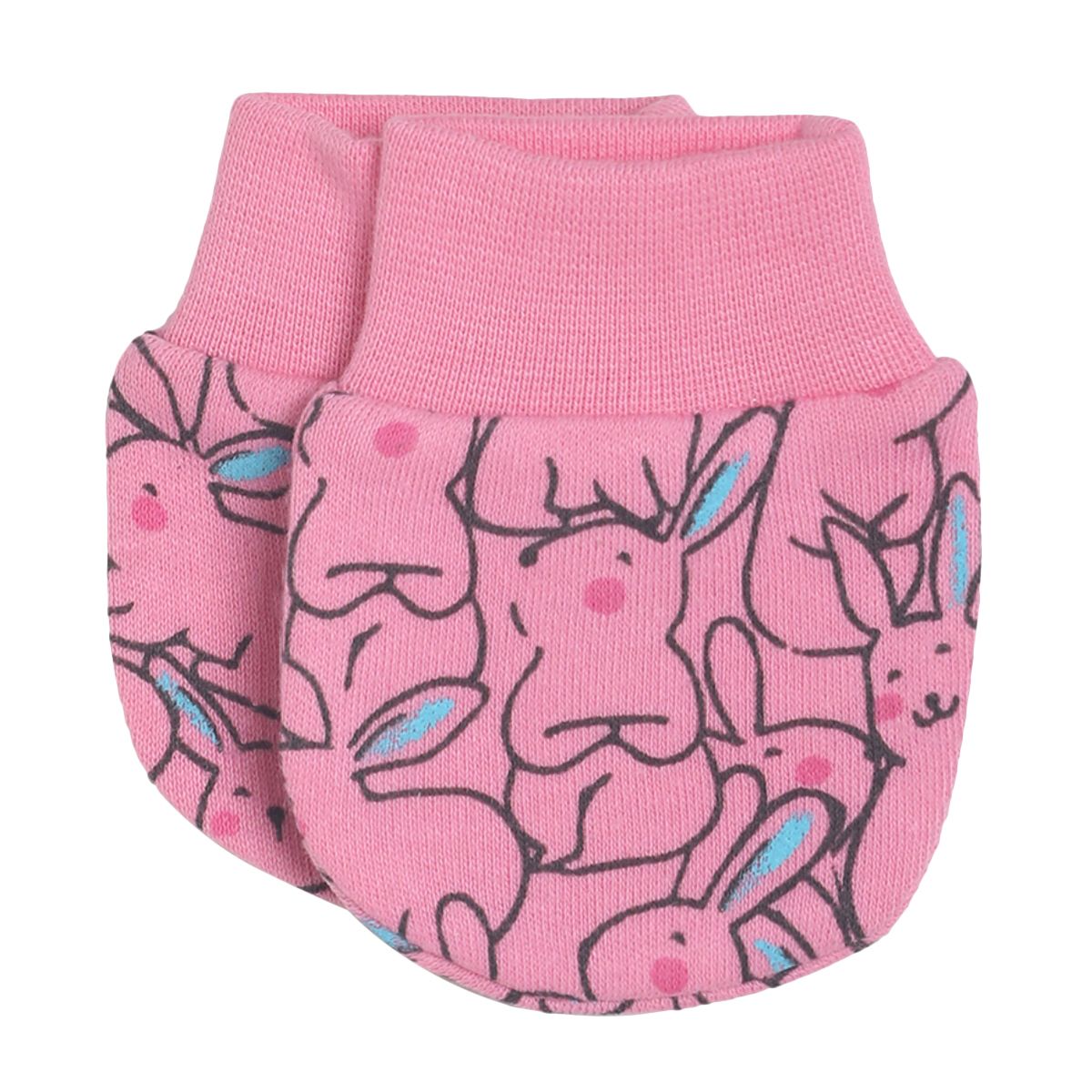 Girls Rabbit Print Bib and Mittens Gift Set Feeding & Care Accessories
