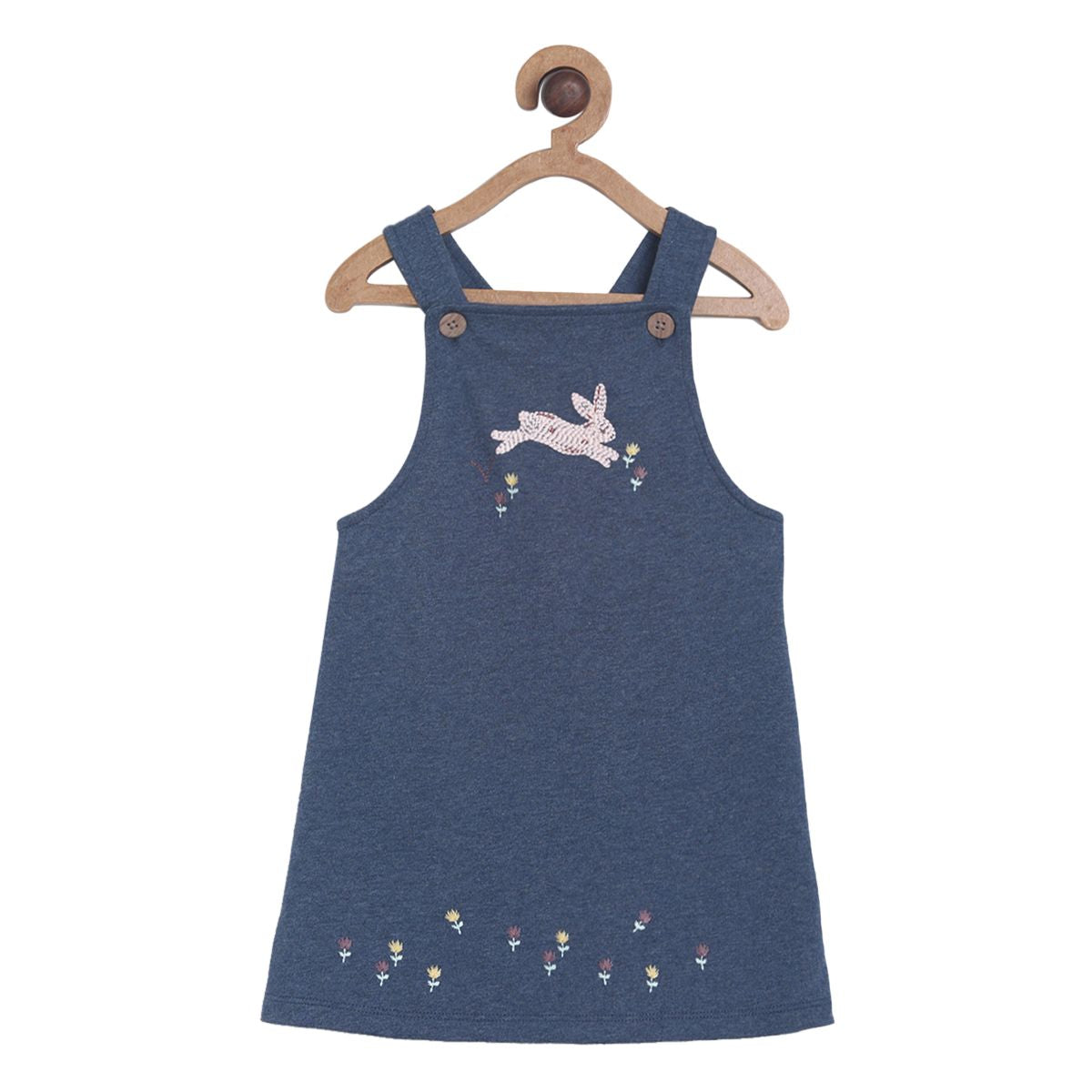 Pack of 3 pinny& tights set - denim blue & baby pink for 3-6 Months