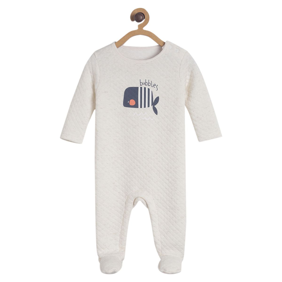 Pack of 1 quilted sleepsuit - grey marl for New Born