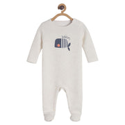 Pack of 1 quilted sleepsuit - grey marl for New Born
