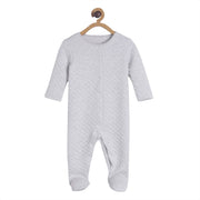 Pack of 1 quilted sleepsuit - grey marl for New Born