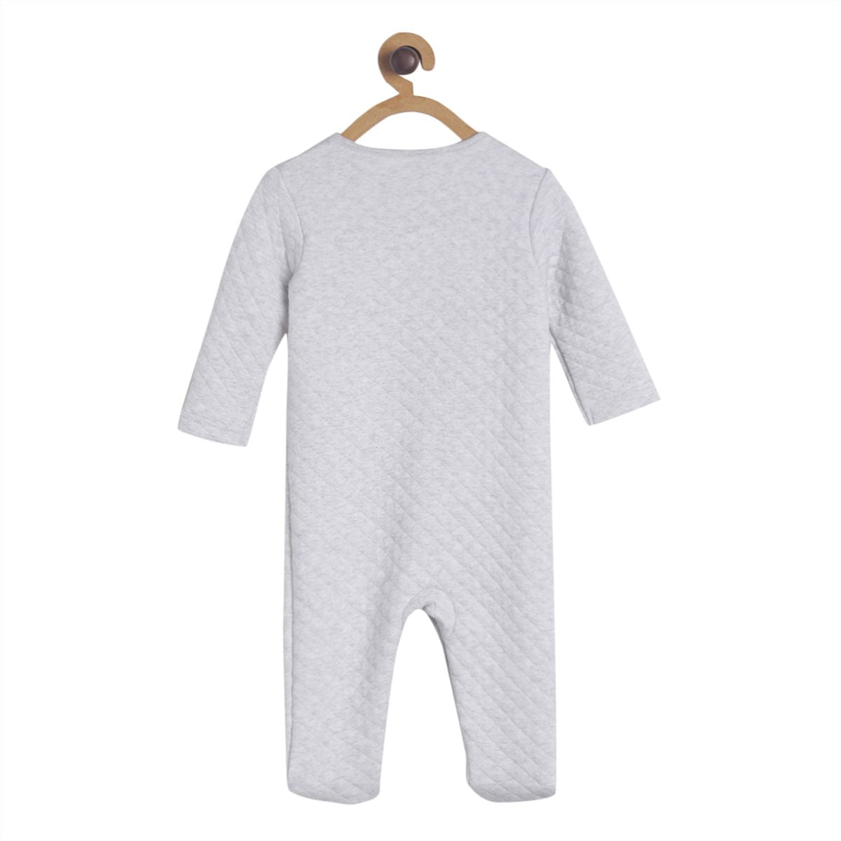 Pack of 1 quilted sleepsuit - grey marl for New Born