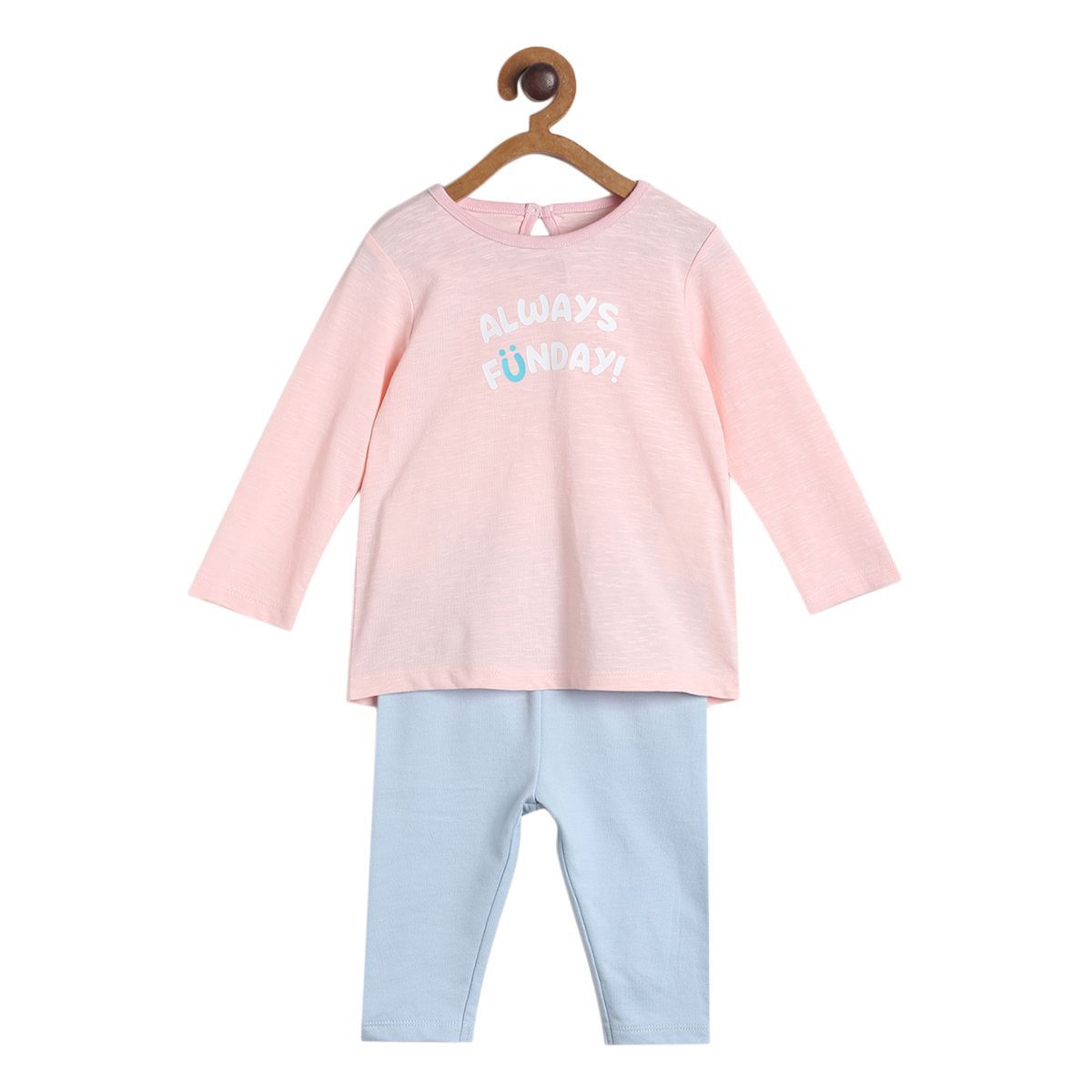 Pack of 2 top and knit bottom set - pink for 0-3 Months