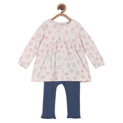 Pack of 2 top & knit bottom - light lavender & navy blue for 0-3 Months