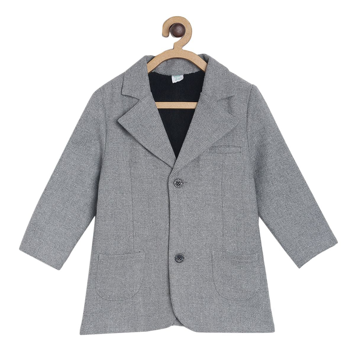 Pack of 1 woven long coat - grey for 3-6 Months