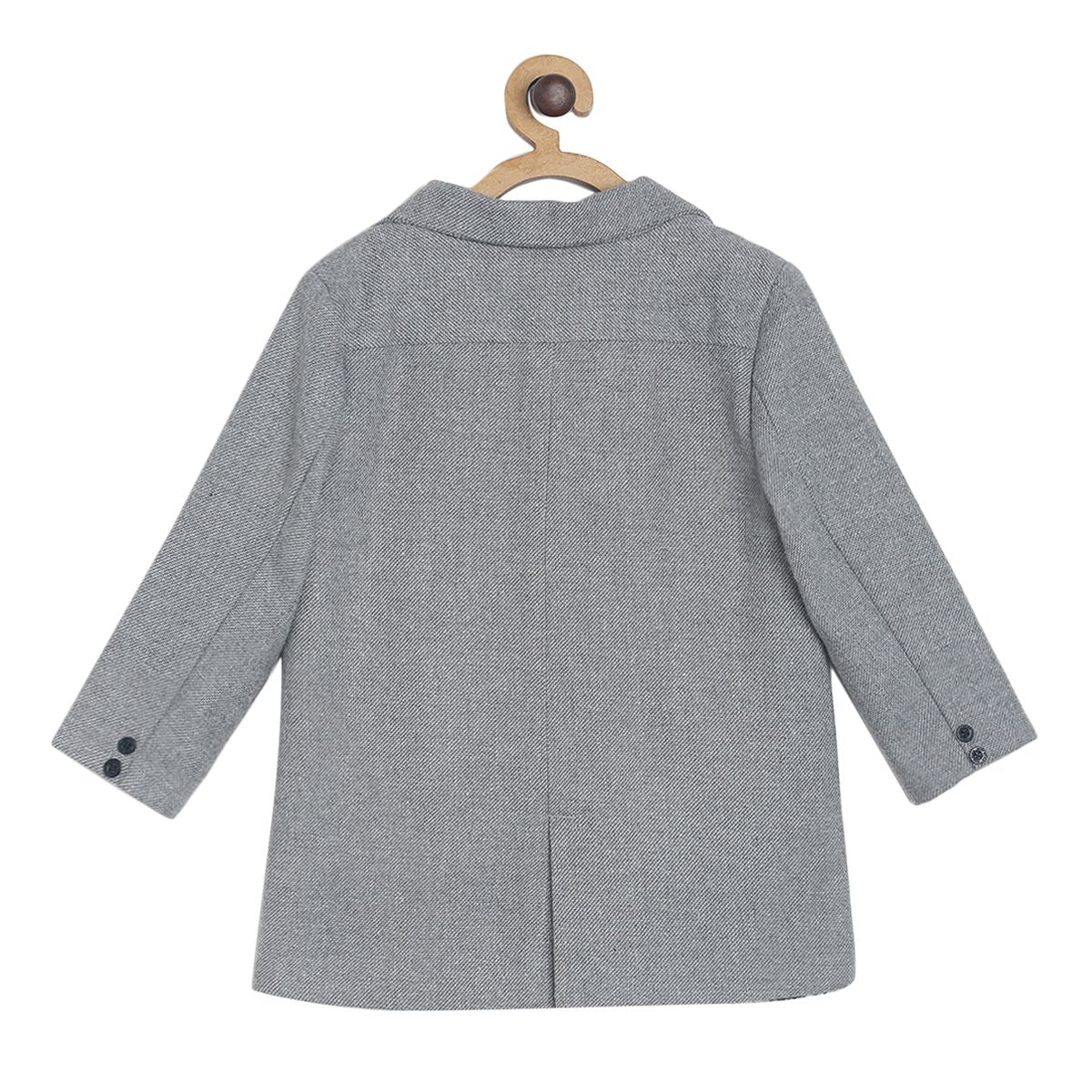 Pack of 1 woven long coat - grey for 3-6 Months