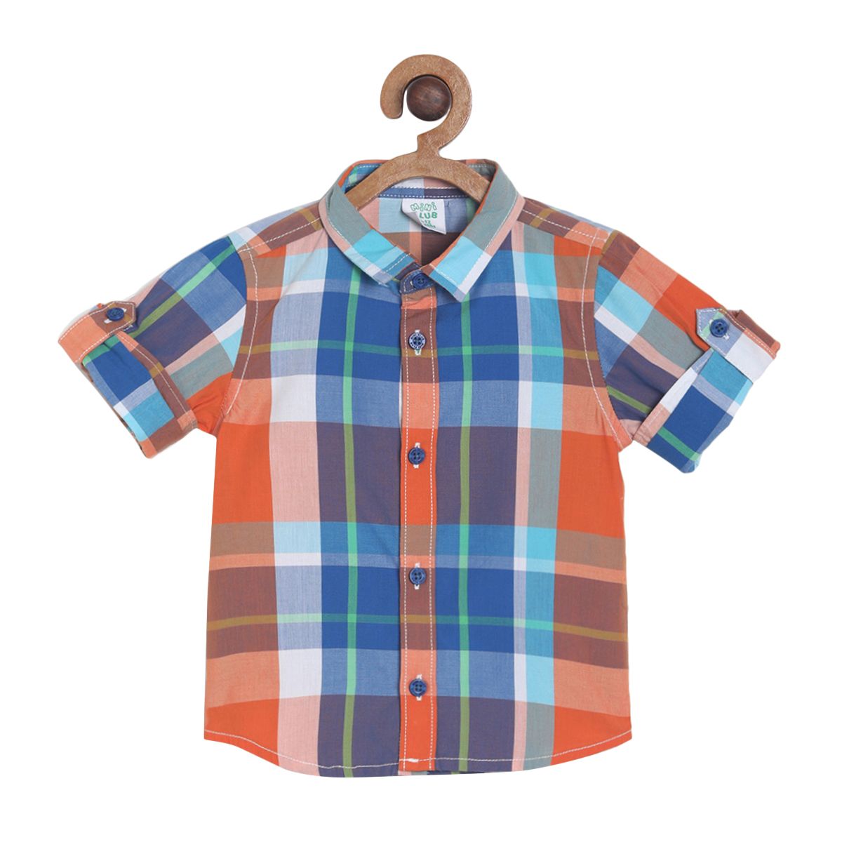 Pack of 1 woven shirt - blue & red for 3-6 Months