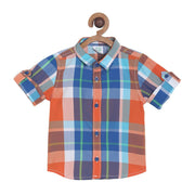 Pack of 1 woven shirt - blue & red for 3-6 Months