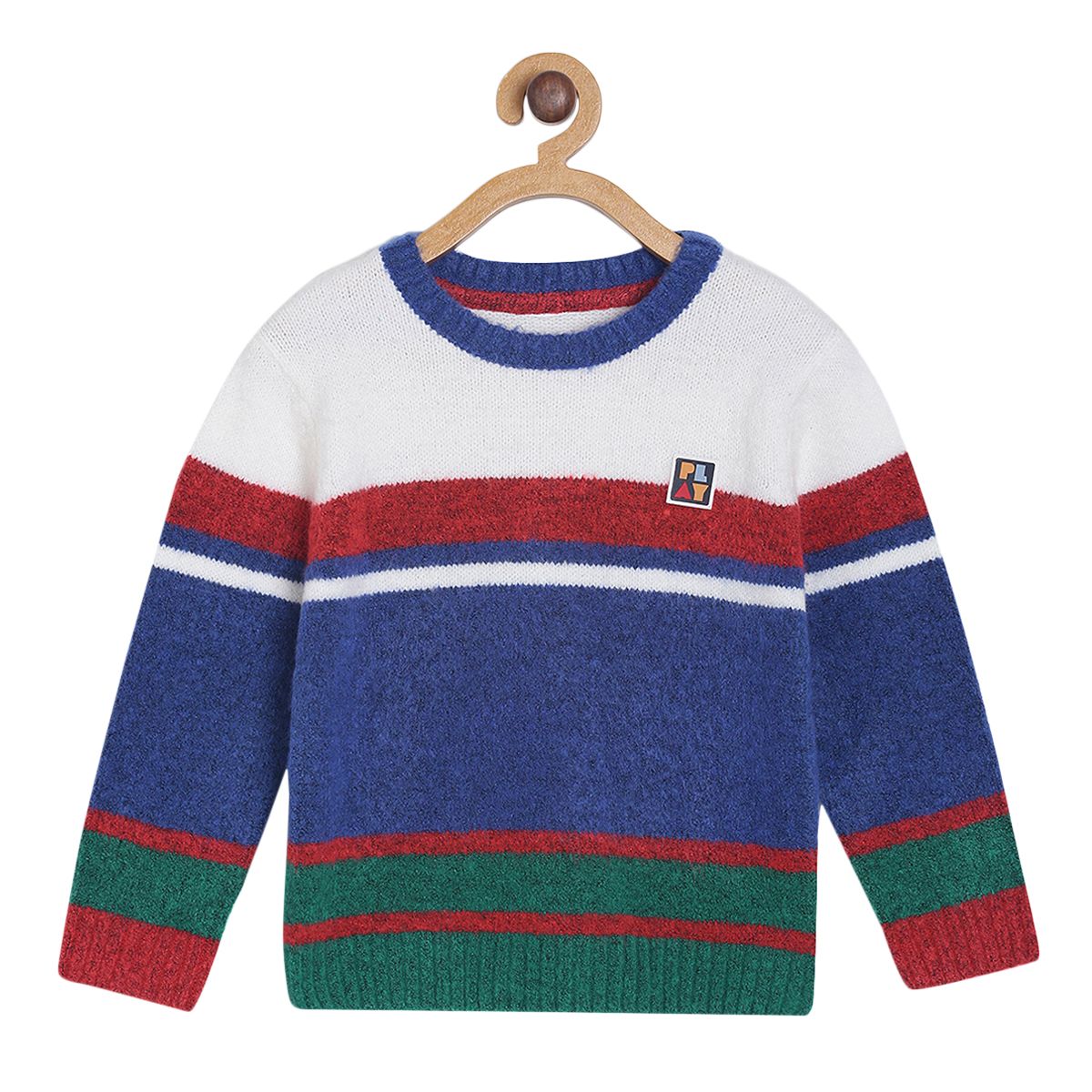 Pack of 1 sweater - white & dark blue for 3-6 Months