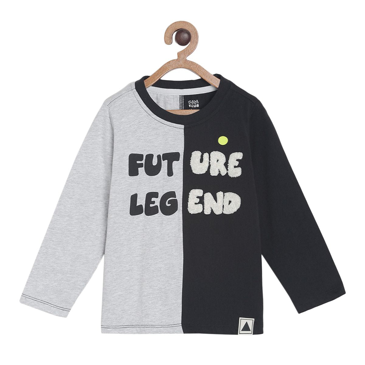 Pack of 1 knit tee - light green & black for 3-6 Months