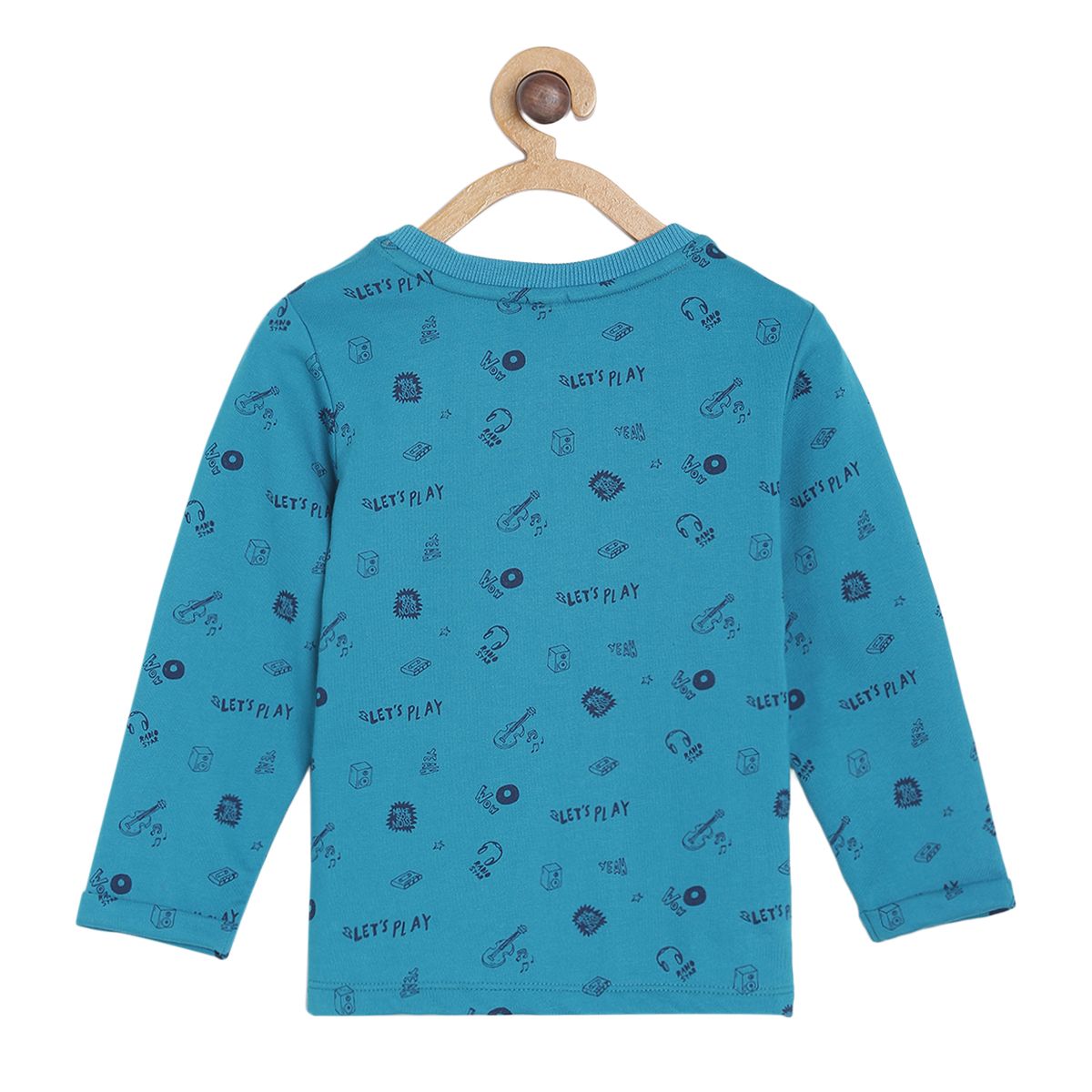 Baby Boys Printed Full Sleeve T-Shirt, Blue