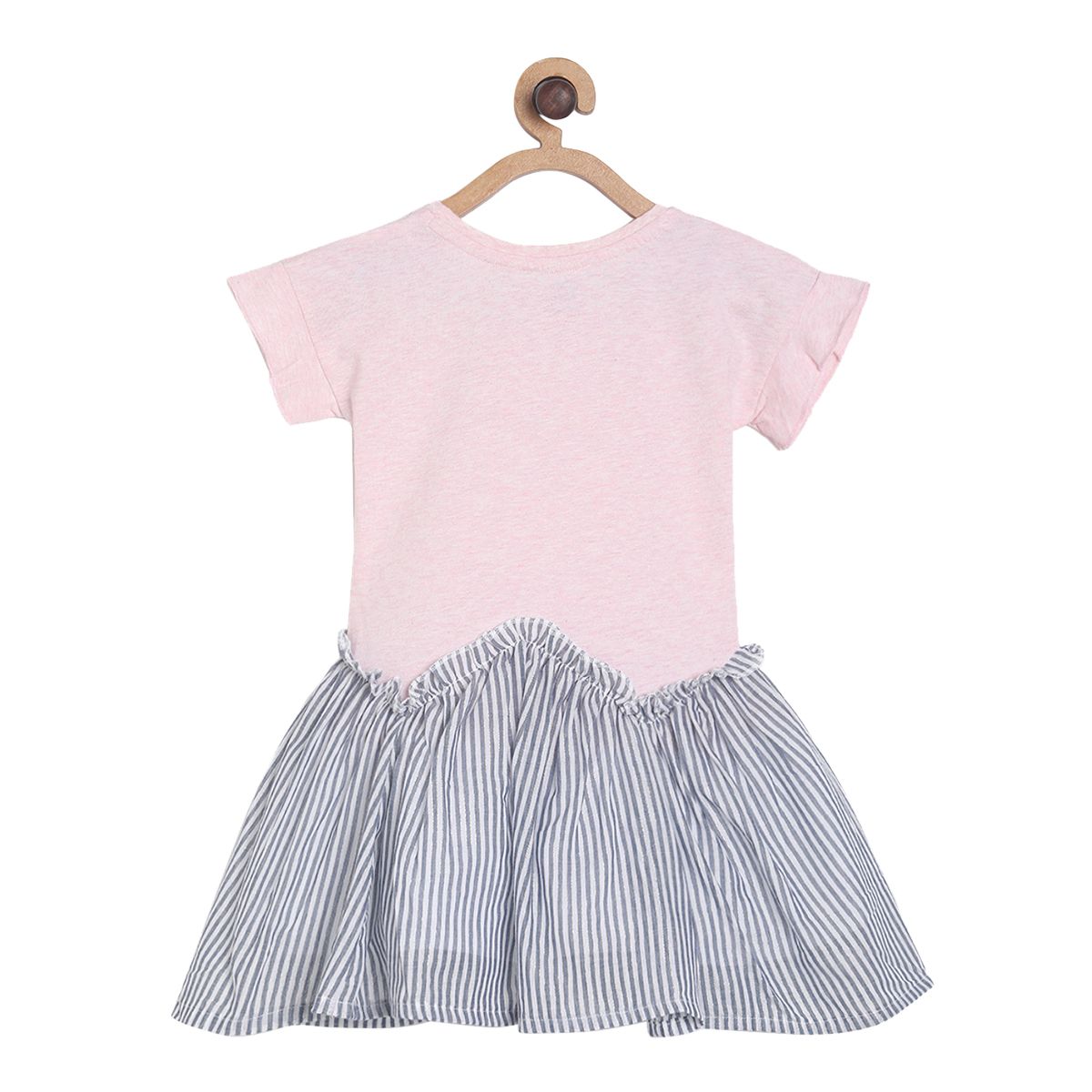 Pack of 1 mix media dress - pink for 3-6 Months