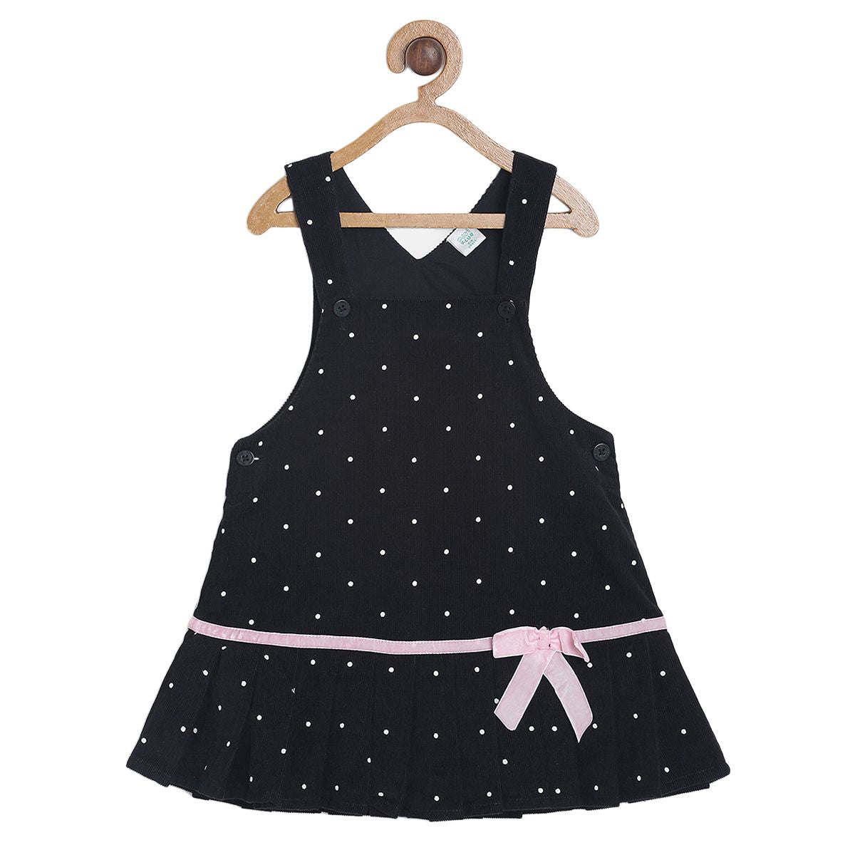 Pack of 2 woven pinny set - black for 3-6 Months
