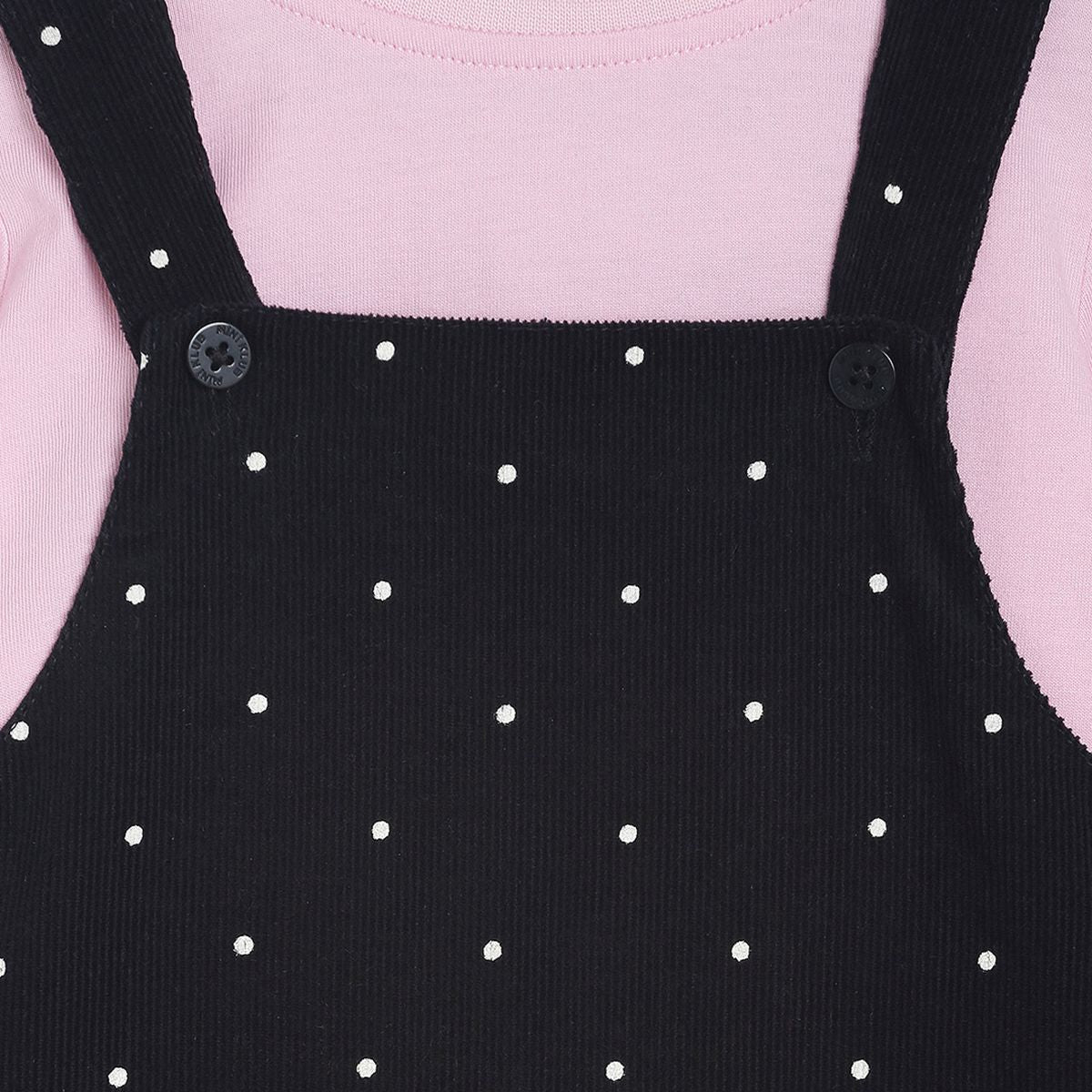Pack of 2 woven pinny set - black for 3-6 Months
