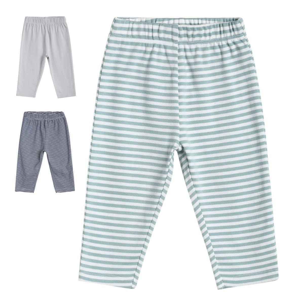 Pack of 3 knit bottom - skyblue & white for 0-3 Months