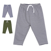 Pack of 3 knit bottom - dark blue & white for 0-3 Months