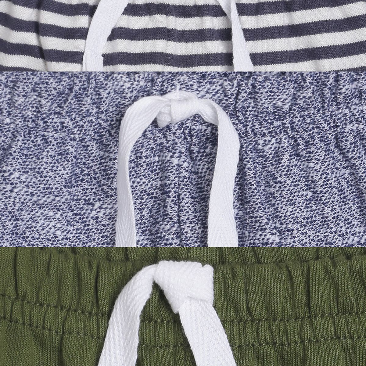 Pack of 3 knit bottom - dark blue & white for 0-3 Months