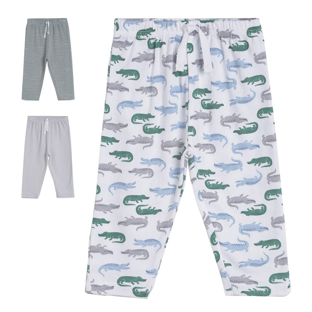 Pack of 3 knit bottom - white & blue for 0-3 Months