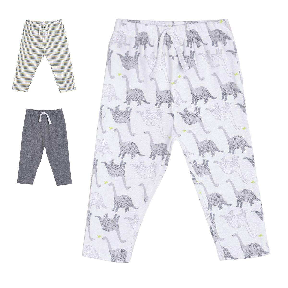 Pack of 3 knit bottom - white & sky blue for 0-3 Months