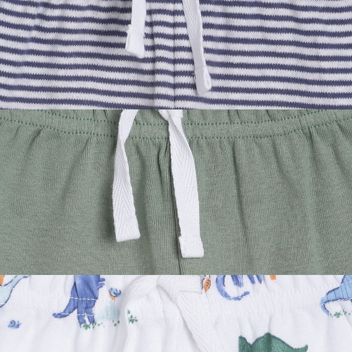 Pack of 3 knit bottom - white & sky blue for 0-3 Months