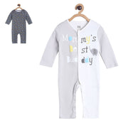 Pack of 2 rompers - light purple & white for New Born