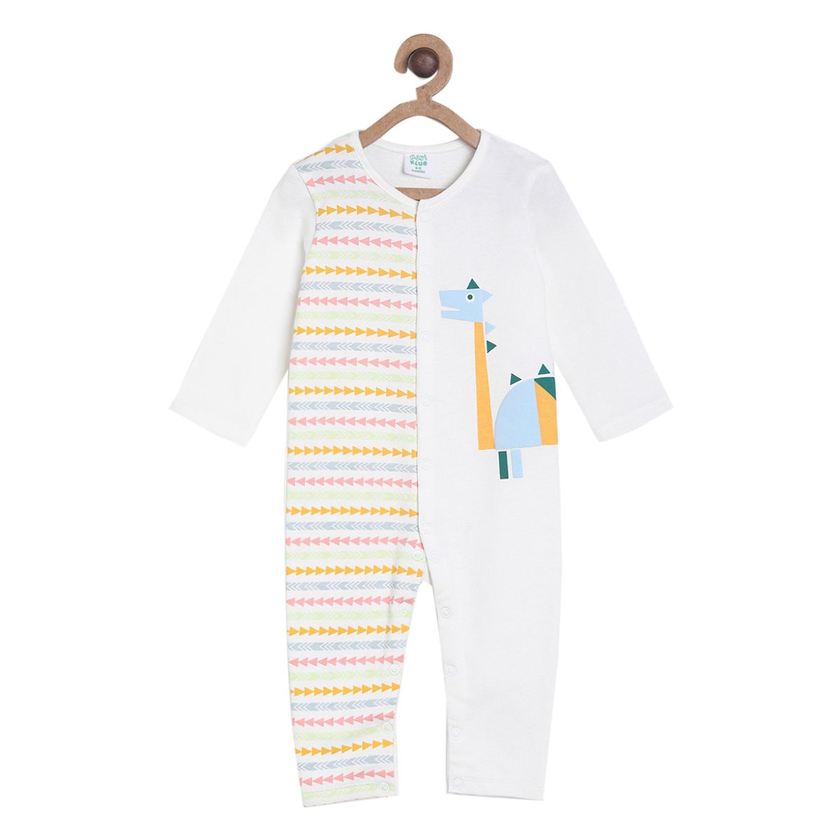 Pack of 2 rompers - white & light beige for New Born