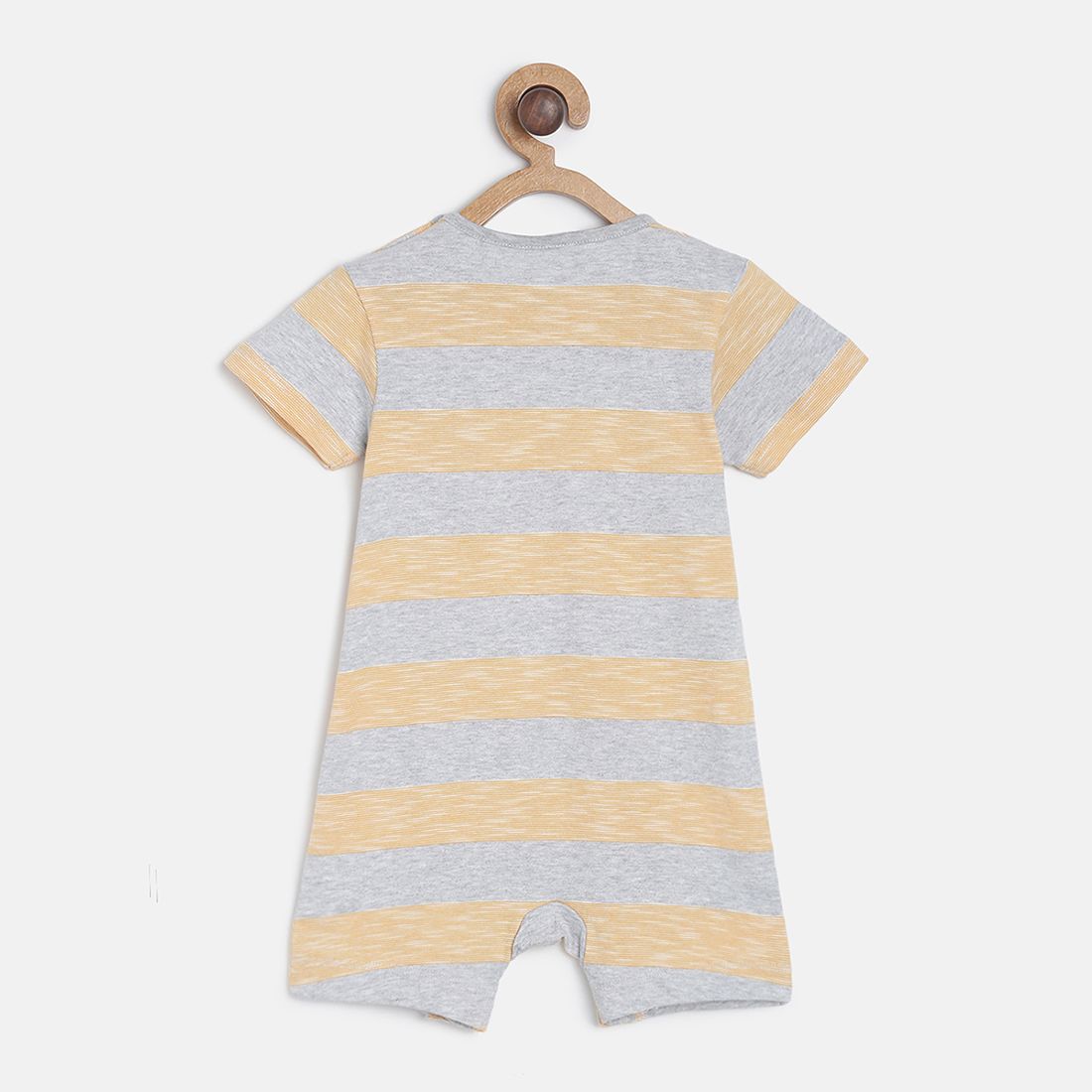 Baby Boys Grey & Yellow Cotton Printed Rompers Pack of 2 Regular Fit Casual Rompers