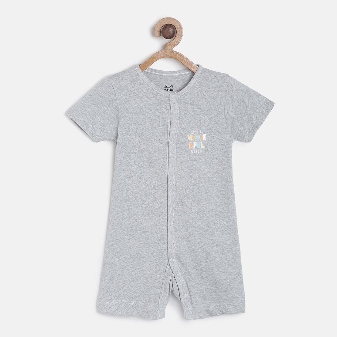 Baby Boys Grey & Yellow Cotton Printed Rompers Pack of 2 Regular Fit Casual Rompers
