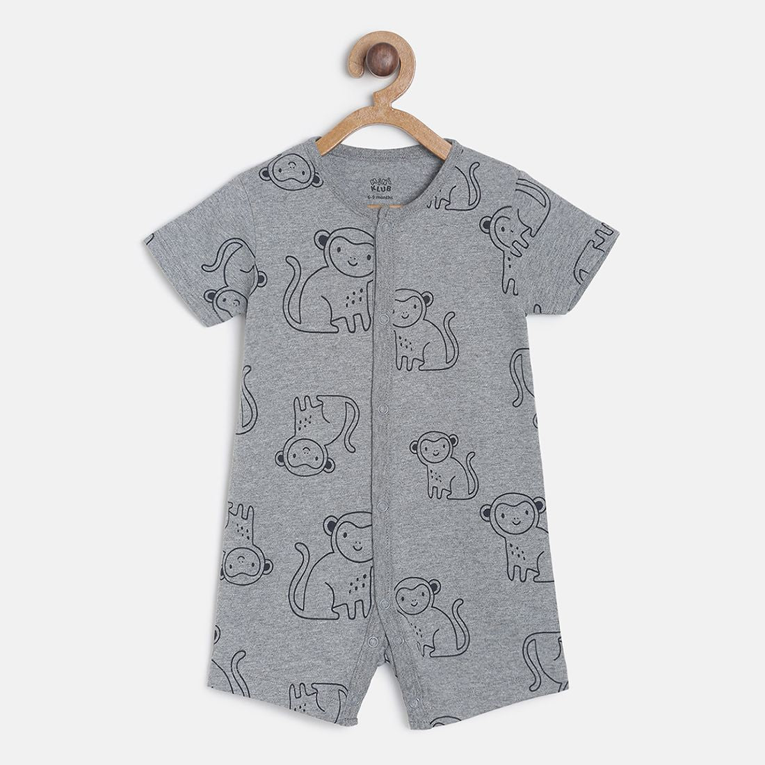 Baby Boys Yellow & Grey Cotton Printed Rompers Pack of 2 Regular Fit Casual Rompers