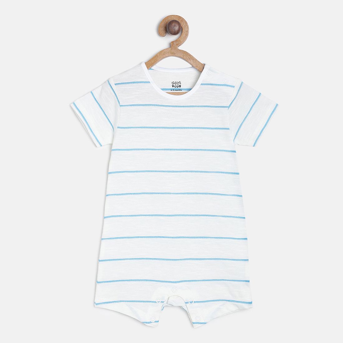 Baby Boys Blue & White Cotton Printed Rompers Pack of 2 Regular Fit Casual Rompers