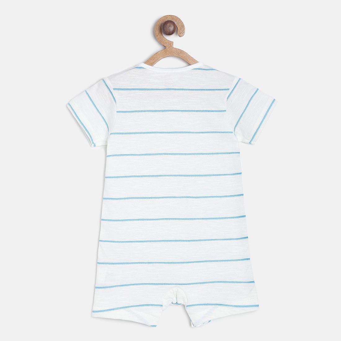 Baby Boys Blue & White Cotton Printed Rompers Pack of 2 Regular Fit Casual Rompers