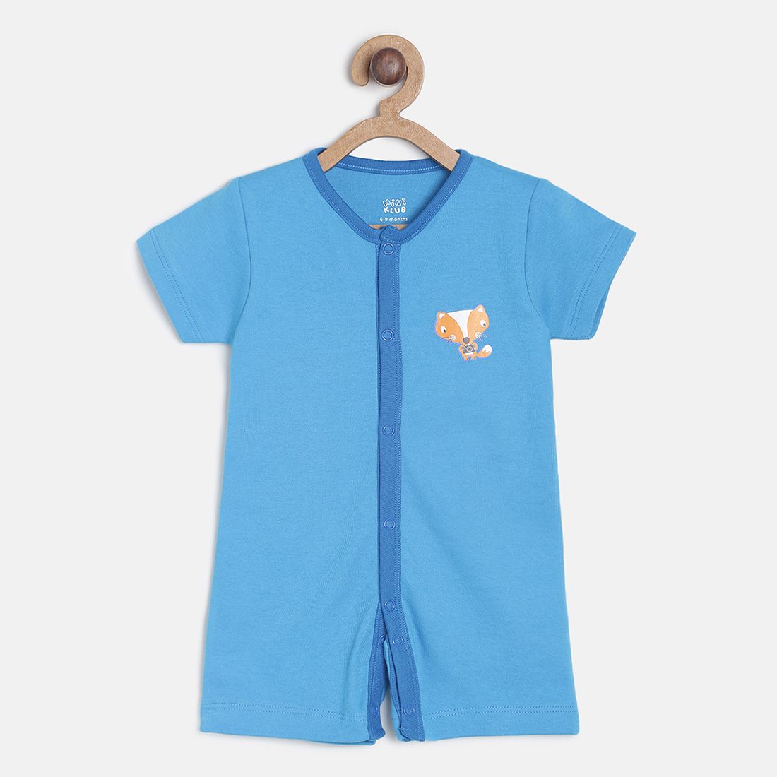 Baby Boys Blue & White Cotton Printed Rompers Pack of 2 Regular Fit Casual Rompers