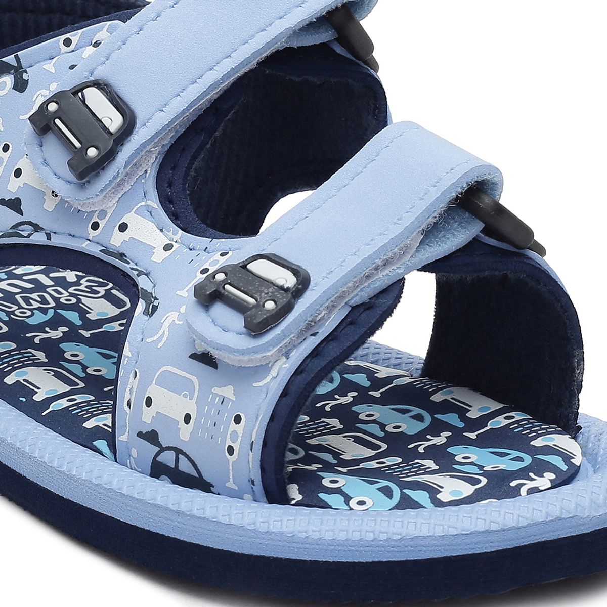 Baby Boys Printed Hard Sole Sandals, Blue