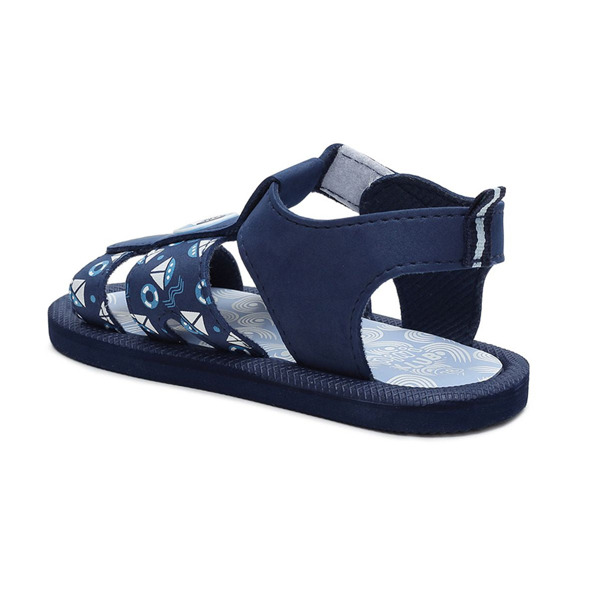 Baby Boys Navy Blue Nautical Printed Sandals Pack of 1 Pair Hook-and-Loop Casual Footwear