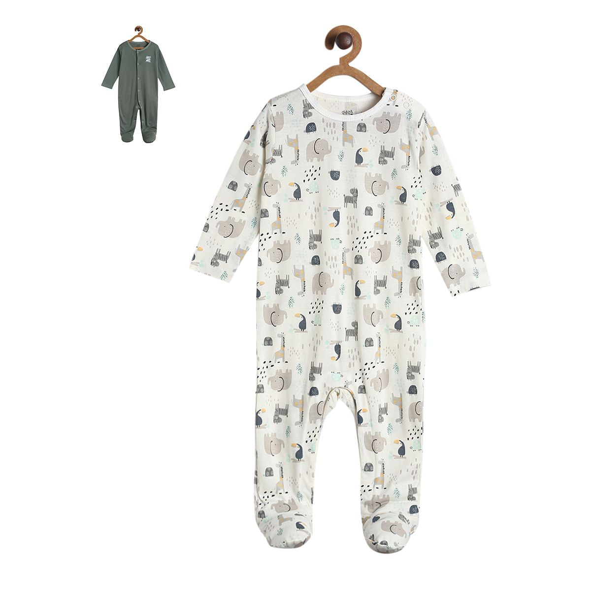 Pack of 2 sleep suit - grey for New Born