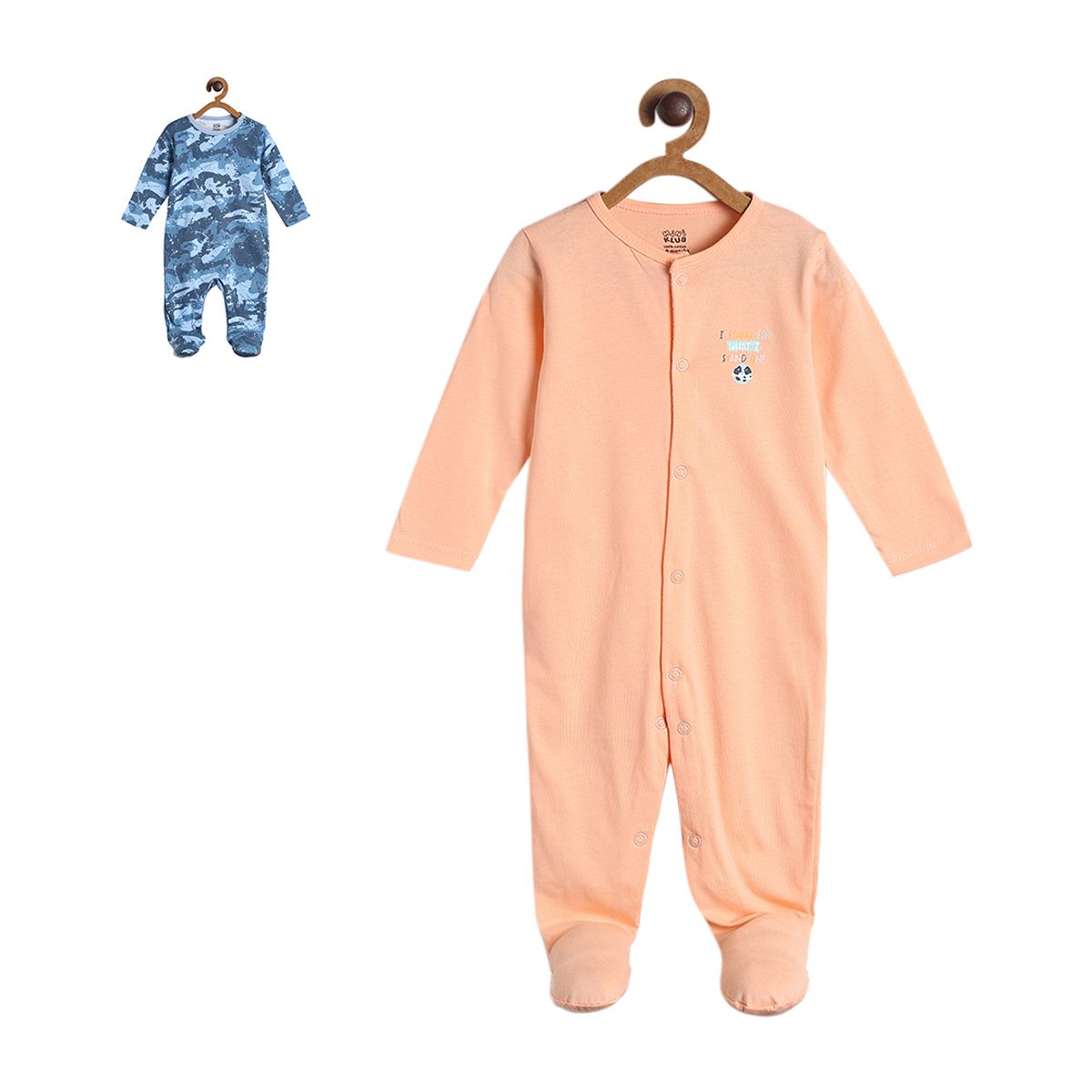 Pack of 2 sleep suit - peach for New Born